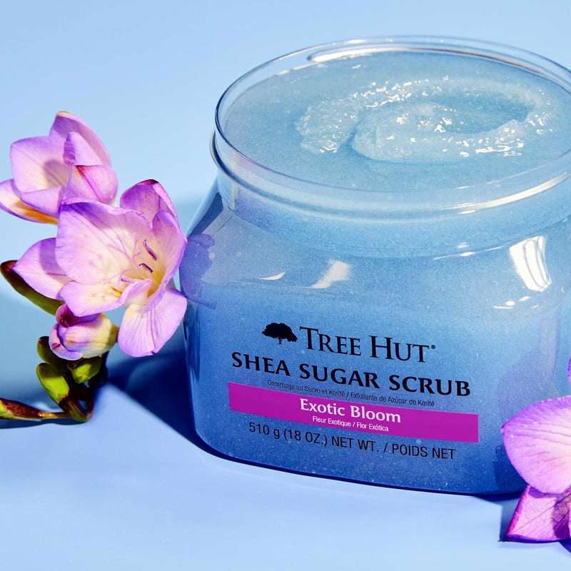 Treehut Exotic Bloom Shea Sugar Scrub | Exfoliating Body Scrub Removes Dead, Dry Skin for a Soft & Hydrated Feel | Nourishing Essential Body Care | 18 fl oz. - Image 5